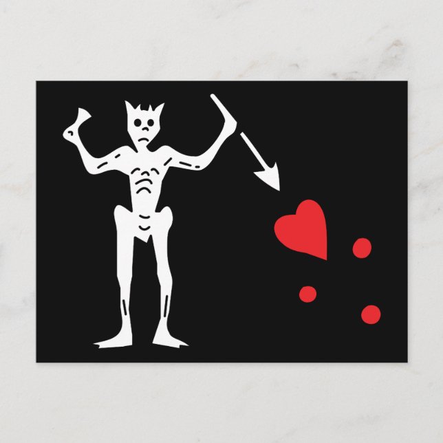 Blackbeard's Pirate Flag Postcard (Front)