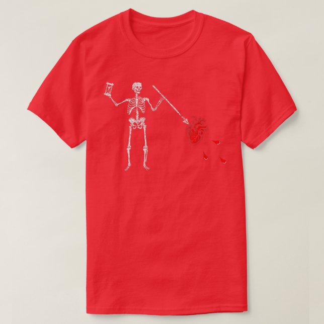 Blackbeard's Pirate Flag Skeleton of Death T-Shirt (Design Front)