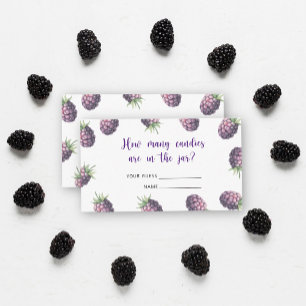 Blackberries - baby shower guess how many candies enclosure card