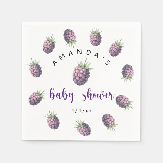 Blackberries - Baby shower Napkin (Front)