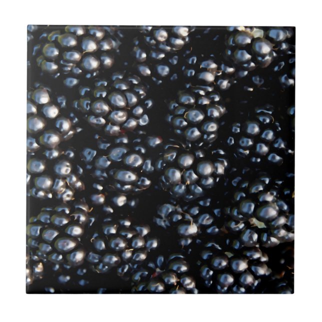 Blackberries Ceramic Tile (Front)