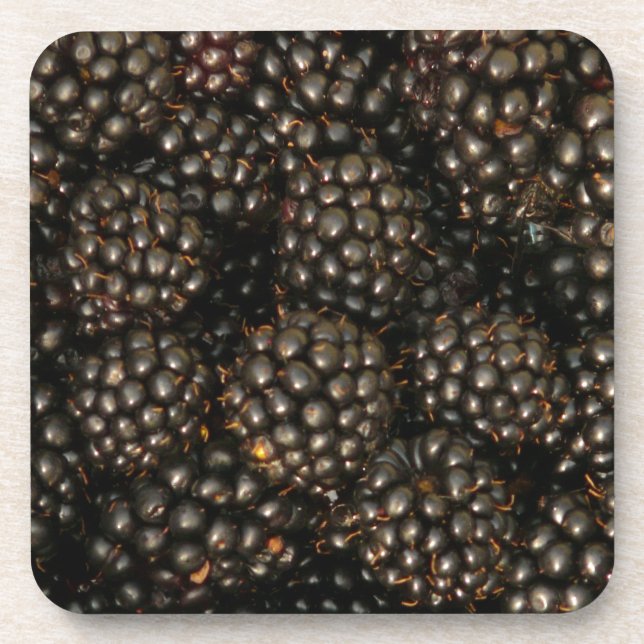 Blackberries Cork Coaster (Front)