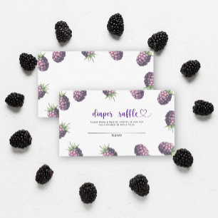 Blackberries - diaper raffle baby shower enclosure card
