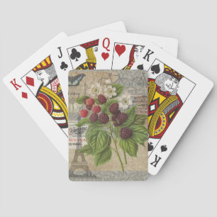 Blackberries Floral Garden Flower Butterfly Art Playing Cards