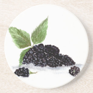Blackberries fruit Blackberry sweet food leaves Coaster