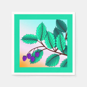 Blackberries on a branch napkin