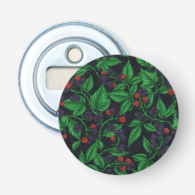Blackberries on dark grey bottle opener (Front)