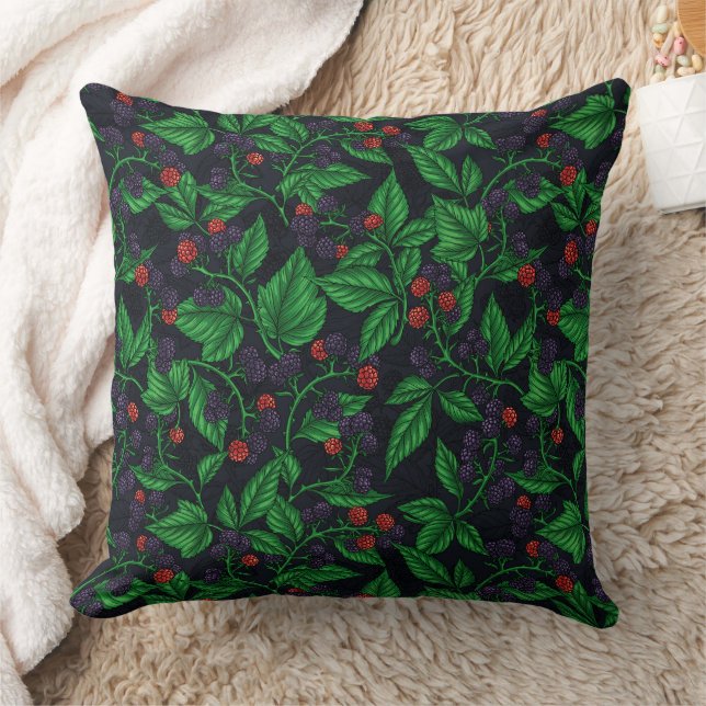 Blackberries on dark grey cushion (Blanket)