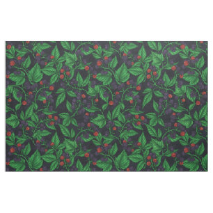 Blackberries on dark grey fabric