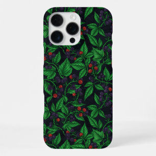 Blackberries on dark grey iPhone 16 pro max case