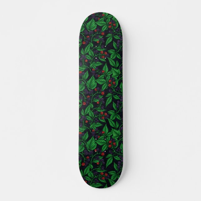 Blackberries on dark grey skateboard (Front)