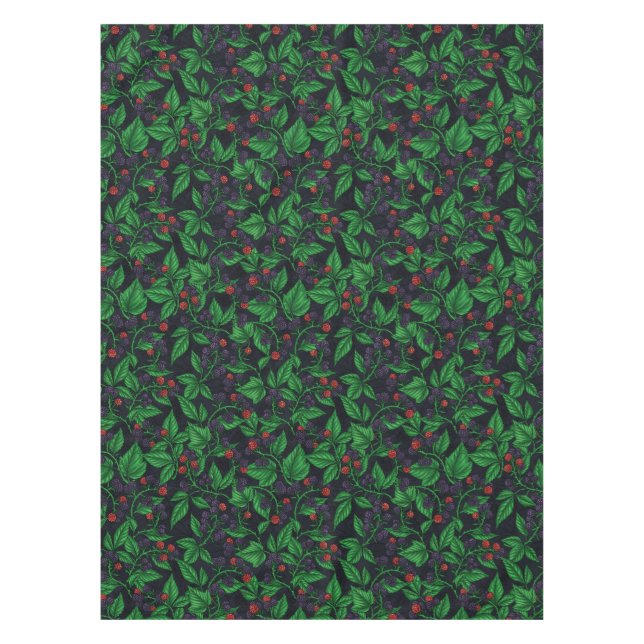 Blackberries on dark grey tablecloth (Front)
