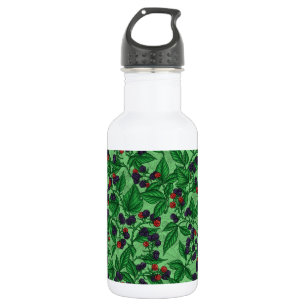 Blackberries on green 532 ml water bottle