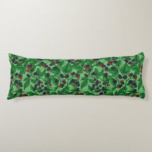 Blackberries on green body cushion