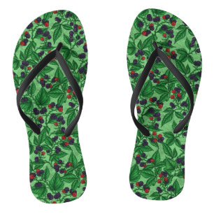 Blackberries on green thongs