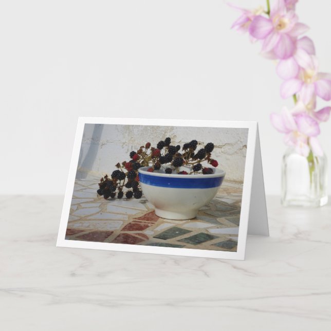 Blackberries on Mosaic Card (Orchid)