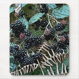 Blackberries on the vine mouse pad