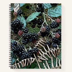 Blackberries on the vine notebook