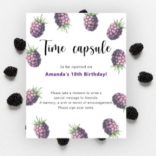 Blackberries Time Capsule 1st birthday Poster