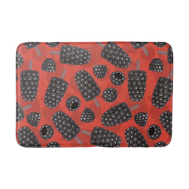 Blackberry and blackberry ice cream pattern bath mat (Front)