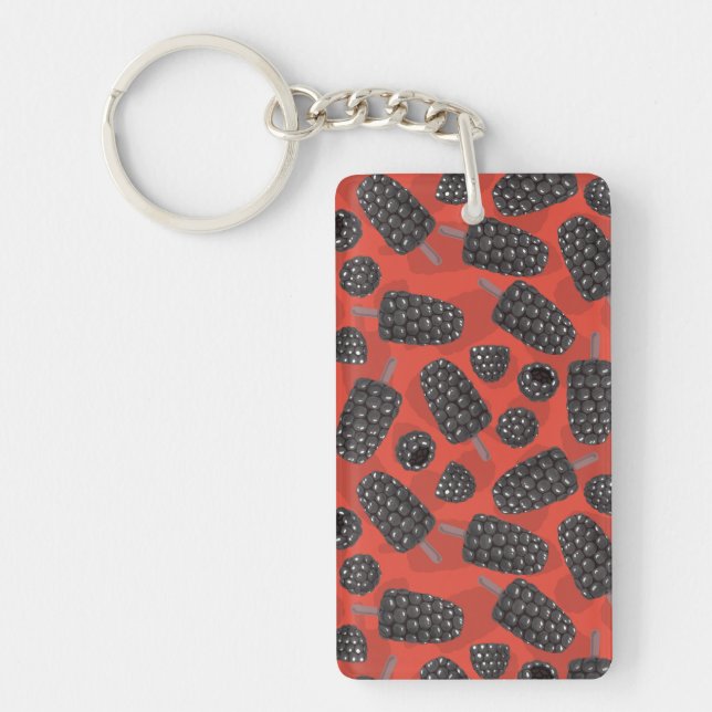Blackberry and blackberry ice cream pattern key ring (Front)