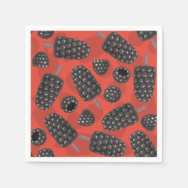 Blackberry and blackberry ice cream pattern napkin (Front)