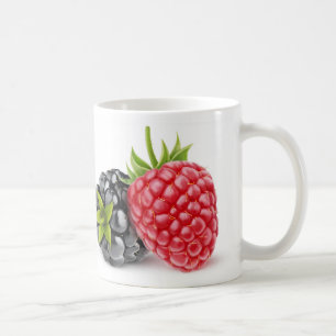 Blackberry and raspberry coffee mug
