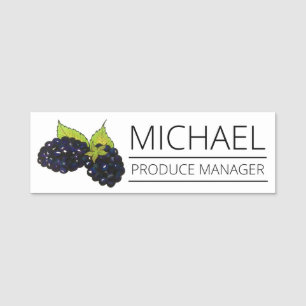 Blackberry Blackberries Berry Berries Fruit Grocer Name Tag