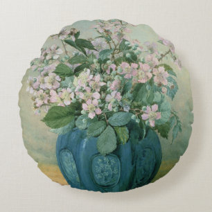 Blackberry Blossoms Round Cushion