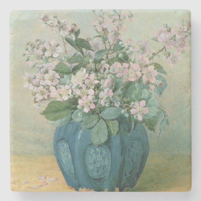 Blackberry Blossoms Stone Coaster (Front)