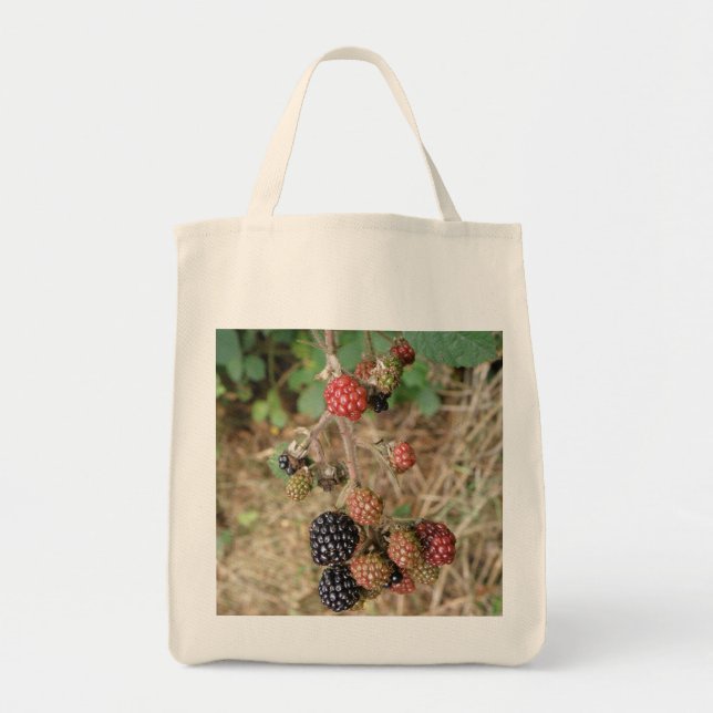 Blackberry Bonanza Organic Grocery Tote Bag (Front)