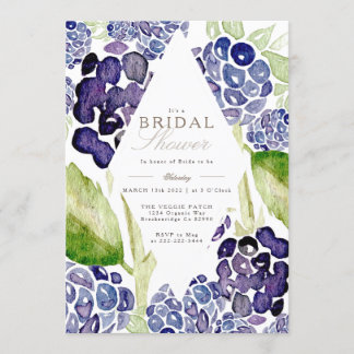 Blackberry Bridal Shower | Watercolor Berry Invitation