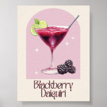 Blackberry Daiquiri Art Print | Bar Decor Poster
