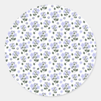 Blackberry flowers, seamless pattern classic round sticker