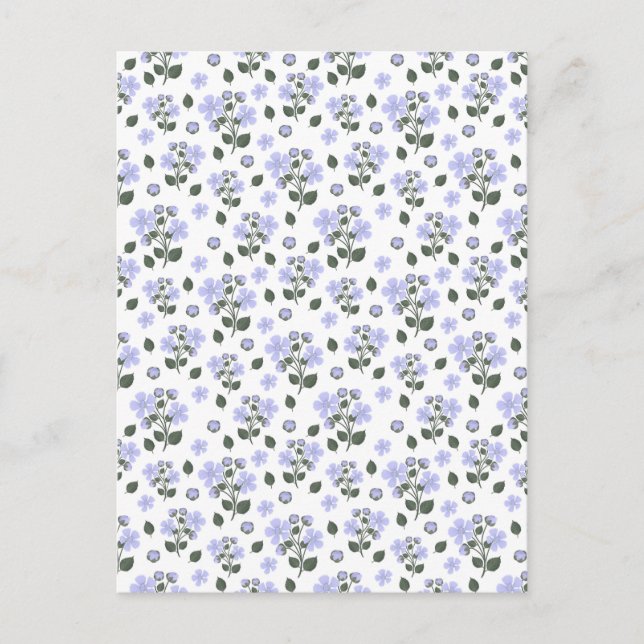Blackberry flowers, seamless pattern postcard (Front)