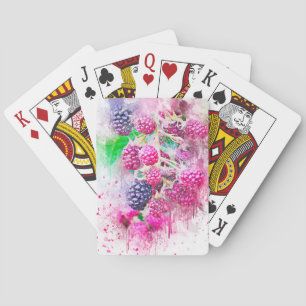 blackberry fruit art abstract playing cards