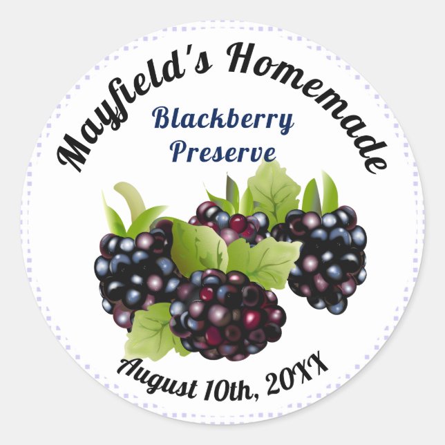 Blackberry Fruit Canning | Jam Jar Label (Front)