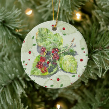 BlackBerry green and red  Watercolor