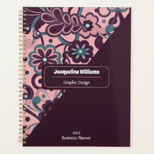 Blackberry Groovy Psychedelic 60s 70s Floral Planner