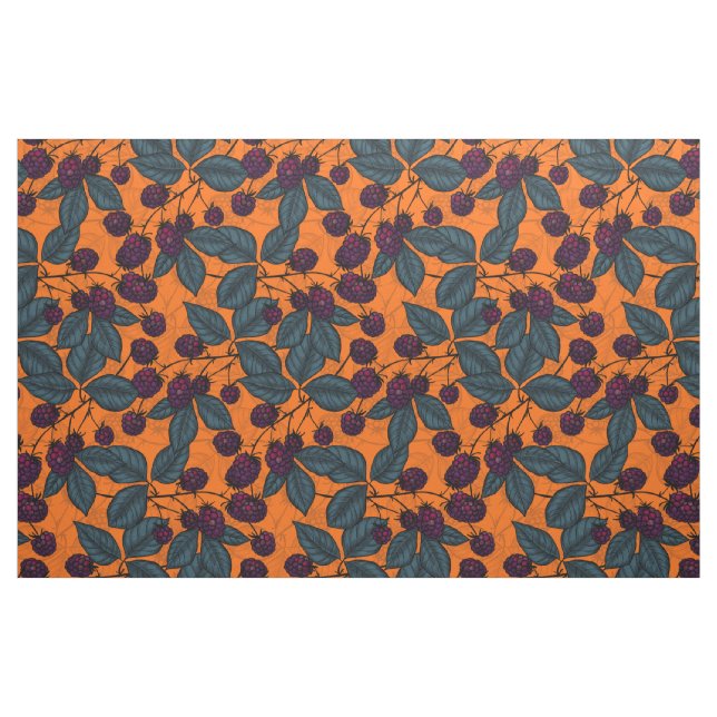 Blackberry hand -drawn pattern fabric (Fat Quarter)