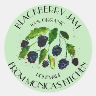 Blackberry Jam Blackberries Watercolor berries Cla Classic Round Sticker
