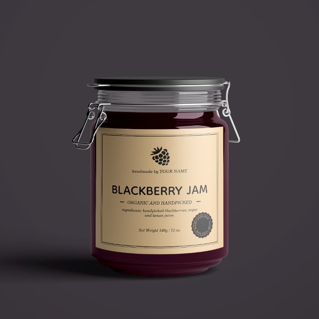 Blackberry Jam Jar Label Packaging Design (Creator Uploaded)