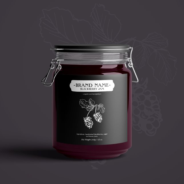 Blackberry Jam Jar Label Packaging Design (Creator Uploaded)