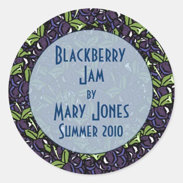 Blackberry Jam or Blackberry Preserves Label (Front)