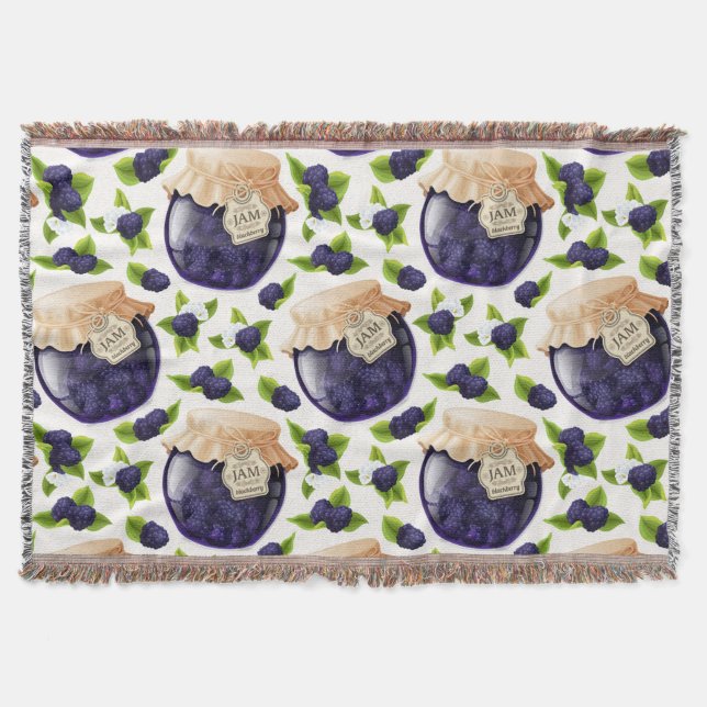 Blackberry Jam Throw Blanket (Front)
