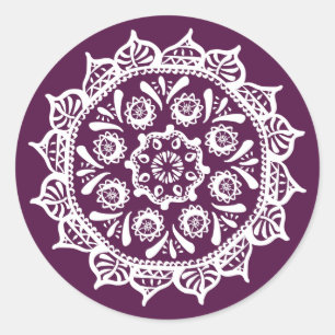 Blackberry Mandala Classic Round Sticker