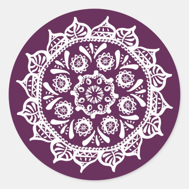 Blackberry Mandala Classic Round Sticker (Front)