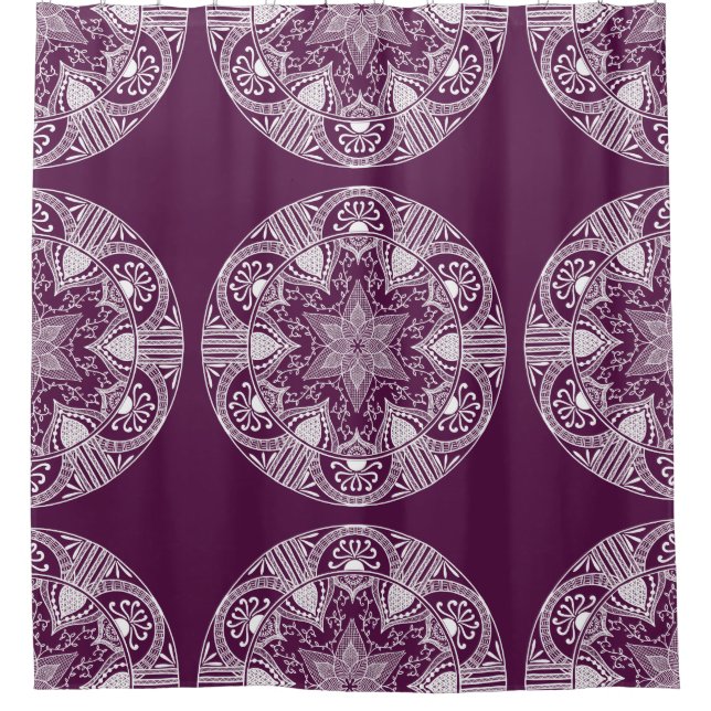 Blackberry Mandala Shower Curtain (Front)