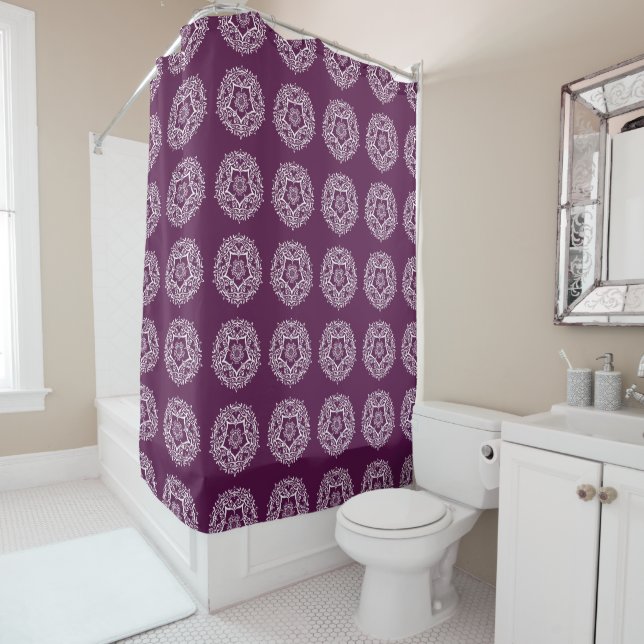 Blackberry Mandala Shower Curtain (In Situ)