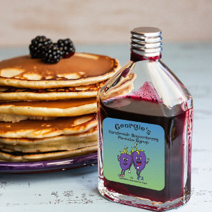 Blackberry or Boysenberry Pals Funny Cartoon Square Sticker